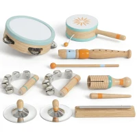 AIYAPLAY Instrumentos Musicales Infantil 10 Piezas Juguetes Musicales de Madera Montessori Set de de Percusión(m-11)