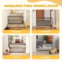 PawHut Barreira de Segurança para Cães Pequenos Extensível 67-93,5 cm Altura 45 cm para Portas e Escadas Preto(m-8)