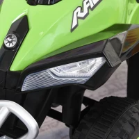 HOMCOM kinderauto trapauto met voeten schuiven kinderauto kindervoertuig voor 18-36 maanden licht muziek kunststof staal groen 67,5 x 38 x 44 cm(m-8)