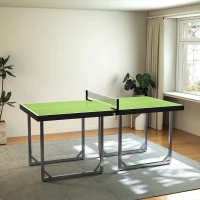 HOMCOM 6ft Table Tennis Table, Ping Pong Table with Net, Foldable and Portable Ping Pong Set for Indoor Use, Easy Assemble, Midsize, Green(m-8)