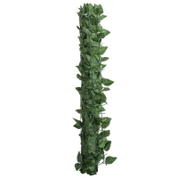 Outsunny Siepe Artificiale Arrotolabile e Impermeabile, in Seta e PE, 300x100 cm, Verde Scuro(m-9)