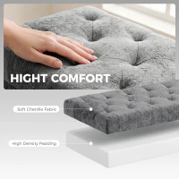 HOMCOM Storage Ottoman, Chenille Upholstered Ottoman Storage Box with Padded Seat, Metal Legs, 114 x 41 x 45 cm, Grey(m-5)