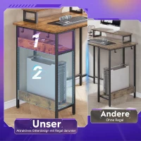 2‑in‑1 Gaming‑Eckschreibtisch, wandelbar zwischen platzsparender L‑Form und langer I‑Form, 140x50x87.5 cm, Braun(m-6)