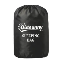 Outsunny Sleeping Bag for Adults, Lightweight & Compact Sleeping Bag, 3 Seasons, Grey(m-13)