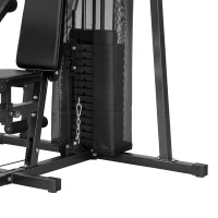 SPORTNOW All-in-One Home Gym Machine, Multifunctional Power Cage with 69 kg Weight Stack and Pulley System, Black(m-12)