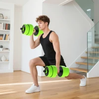 SPORTNOW Juego de Mancuernas Ajustables 30 kg 4 en 1 como Kettlebell Barra Mancuernas Soporte para Flexiones para Gimnasio Casa(m-10)