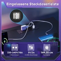 2-in-1 Gaming-Eckschreibtisch, hochwertiger Tischplatte, flexibel als L‑Form oder I‑Form aufbaubar, 152x50x87.5 cm, Schwarz(m-5)