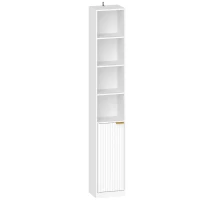 HOMCOM Bookcase Adjustable Shelf Bookshelf Anti-Tip Hardware 6-Tier Storage Cabinet White Wood Effect(m-1)