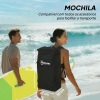 Outsunny Prancha de Paddle Surf Insuflável 320 cm com Superfície Antiderrapante Remo de Alumínio Ajustável Quilha Bomba e Mochila(m-7)