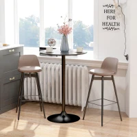 HOMCOM Bartisch Stehtisch, Tisch für 2 Personen, 70 x 70 x 102 cm, Schwarz(m-10)