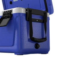 Outsunny 42.6L Insulated Cool Box, Lightweight Portable Ice Cooler with Handle, Lid and Drain Valve, Dark Blue(m-13)