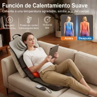 HOMCOM Colchón de Masaje Cuerpo Completo Plegable con Calefacción Compresión de Aire 4 Modos 3 Intensidades Apagado Automático(m-5)