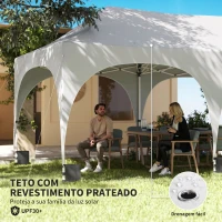 Outsunny Tenda Dobrável 6x3 m Pop-up com 4 Painéis Removíveis Altura Ajustável e Bolsa de Transporte Branco(m-6)