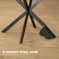 HOMCOM Extendable Dining Table for 4-6, Industrial Kitchen Dinner Table with Butterfly Leaf and X-Shape Base, Natural Wood(m-7)