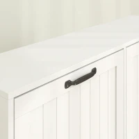 HOMCOM Mueble para Zapatos 4 Cajones Abatibles Ahorraespacio con Estantes Regulables Blanco(m-15)