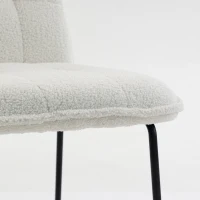 HOMCOM Lot de 2 Tabourets de Bar, Chaises de Bar Rembourrées en Tissu Bouclette, Extra-Large Assise 66H cm, Crème(m-13)
