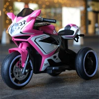 Elektrisches Kinder-Motorrad, leuchtenden Rädern, Vor-/Rückwärtsbetrieb und Echtzeit-Akkuanzeige, 78.1x40.6x51.5 cm, Rosa(m-11)