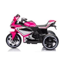 Elektrisches Kinder-Motorrad, leuchtenden Rädern, Vor-/Rückwärtsbetrieb und Echtzeit-Akkuanzeige, 78.1x40.6x51.5 cm, Rosa(m-19)