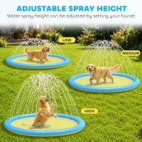 PawHut Dog Splash Pad for Pets Dog Bath Pool Water Game(m-6)