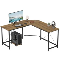 HOMCOM Corner L-Shape Computer Desk PC Workstation Writing Gaming Table Home Office(m-13)