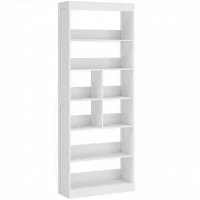 HOMCOM Bookcase, 6-Tier Bookshelf with Open Storage Shelves, Cubes, 180 cm Tall Display Shelf with Anti-Tipping Design, White(m-1)