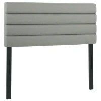 HOMCOM Cabeceira de Cama 140 cm Altura Ajustável em 3 Níveis 106/116/126 cm Estofada em Linho Cinza(m-1)