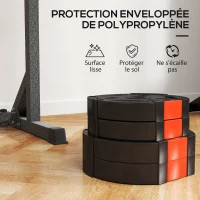 SPORTNOW Disques de poids, plaques de poids 2 x 5 kg et 2 x 7,5 kg, à trois poignées avec trous de Ø 25 mm, noir(m-6)