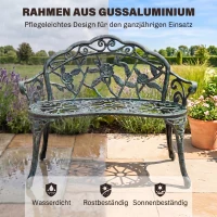 Outsunny Tweedezits Tuinbank 100 cm, Antiek Groen voor Tuin Comfort voor Gezins en Rustbank(m-5)