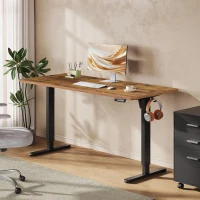 Elektrisch höhenverstellbarer Schreibtisch, 3 Memory‑Funktionen, Anti‑Kollisionssystem, 160x70.2x72.2-118 cm, Braun(m-2)