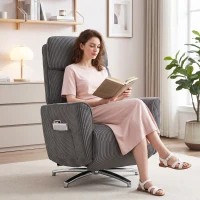 HOMCOM Sillón Relax Eléctrico Reclinable con Función Cama 2 Motores Giratorio Sillón TV con Puerto USB(m-10)