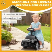 AIYAPLAY Macchina per Bambini Licenza Mercedes Benz con Clacson e Spazio Portaoggetti, 65x28x39 cm, Nero(m-3)