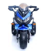 12V Kinder-Elektromotorrad, LED-Licht & leuchtende Räder, Bluetooth-Musik, 115x59x73 cm, Blau(m-3)