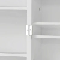 HOMCOM Credenza Cucina 119,5 cm, Moderna Dispensa Autoportante con 12 Ripiani su Ante, Ripiani Regolabili e Pannelli con Finitura in Legno, Bianca(m-9)
