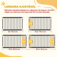 PawHut Barreira de Segurança para Cães Pequenos Extensível 67-93,5 cm Altura 45 cm para Portas e Escadas Preto(m-5)
