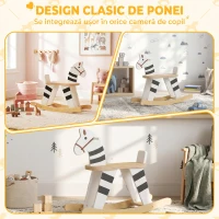 AIYAPLAY Cal Balansoar pentru Copii 1,5-3 Ani, cu Bază Lată, din MDF și Placaj Multistrat, 68x26x53cm, Multicolor(m-4)