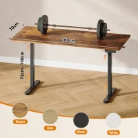Elektrisch höhenverstellbarer Schreibtisch, 3 Memory‑Funktionen, Anti‑Kollisionssystem, 160x70.2x72.2-118 cm, Braun(m-9)