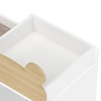 AIYAPLAY Libreria 3 in 1 per bambini con panca, 6 scomparti e cuscino, bianco(m-6)