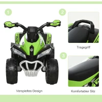HOMCOM kinderauto trapauto met voeten schuiven kinderauto kindervoertuig voor 18-36 maanden licht muziek kunststof staal groen 67,5 x 38 x 44 cm(m-7)