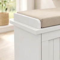 HOMCOM Banco Zapatero Mueble para Entrada Cojín Acolchado 2 Cajones Abatibles 8-10 Pares de Zapatos(m-9)