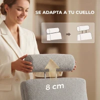 HOMCOM Silla de Escritorio con Reposapiés Tapizada en Borreguito con Respaldo Reclinable Reposacabezas Ajustable Gris Claro(m-7)