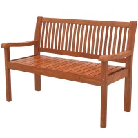 Outsunny Banco de Jardim em Madeira, Banco de Exterior de 2 Lugares com Capa Impermeável Encosto Ergonómico 125x62x90 cm Castanho Claro(m-11)