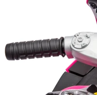 Elektrisches Kinder-Motorrad, leuchtenden Rädern, Vor-/Rückwärtsbetrieb und Echtzeit-Akkuanzeige, 78.1x40.6x51.5 cm, Rosa(m-18)