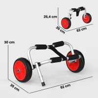 Outsunny Carro de Transporte Kayak Plegable Barco Canoa Carrier Remolque Carretilla Carga 70kg con Ruedas Portacanoas 62x35x30cm(m-3)