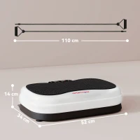 SPORTNOW Plataforma Vibratoria con 50 Velocidades 3 Programas Pantalla LED Mando a Distancia Bandas Elásticas Ejercicio en Casa(m-3)