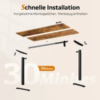 Elektrisch höhenverstellbarer Schreibtisch, leiser Motor mit 3‑fach Memory und Anti‑Kollisionssystem, 120 × 60 cm, 120x60x72-120 cm, Braun(m-8)