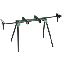 HOMCOM Suporte para Serra de Meia-Esquadria Universal com Rolos Extensíveis 94-195 cm Ajustável e Dobrável Carga 150 kg Verde(m-1)