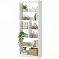 HOMCOM Bookcase, 6-Tier Bookshelf with Open Storage Shelves, Cubes, 180 cm Tall Display Shelf with Anti-Tipping Design, White(m-11)