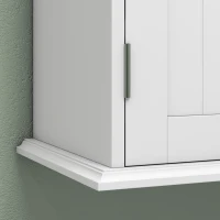 HOMCOM Bathroom Wall Cabinet, 3-Tier Wall-Mounted Bathroom Storage Cabinet with Adjustable Shelf, White(m-9)