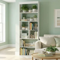 HOMCOM Bookcase, 6-Tier Bookshelf with Open Storage Shelves, Cubes, 180 cm Tall Display Shelf with Anti-Tipping Design, White(m-10)