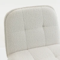 HOMCOM Lot de 2 Tabourets de Bar, Chaises de Bar Rembourrées en Tissu Bouclette, Extra-Large Assise 66H cm, Crème(m-11)